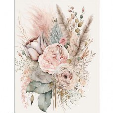 FLORAL BEAUTIES GREETING CARD Pampas Rose 6